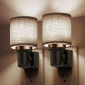 L LOHAS LED Night Lights Plug into Wall, 2 Pack Linen Fabric Cylinder Decor Night Light, Dusk to Dawn Sensor Vintage Nightlight, 5000K…