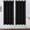 Lemomo Black Thermal Blackout Curtains/52 x 72 Inch/Set of 2 Panels Room Darkening Curtains for Bedroom 72 Inch Black