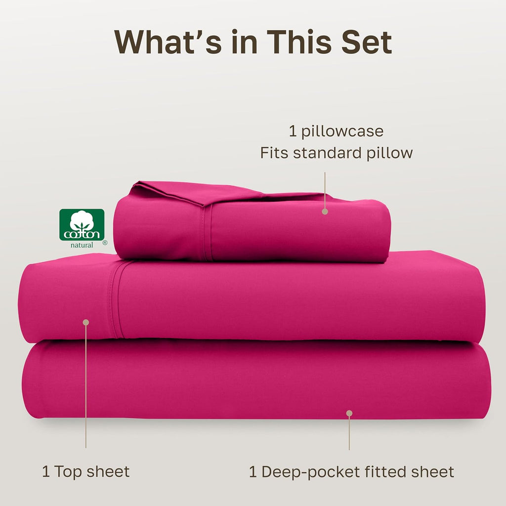 CaliforniaDesignDen California Design Den Soft Twin Size 100% Cotton Sheet Sets, 400 Thread Count Good Housekeeping Award Winner, Silky Sat…