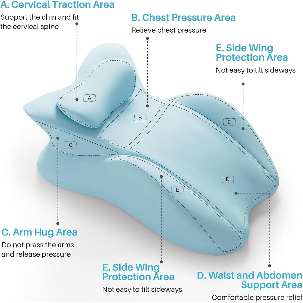 eleELEOPTION ele ELEOPTION Memory Foam Ergonomic Wedge Pillow Prone Reading Pillow for Bed Sofa Stomach Back and Neck Support Sitting Up wi…