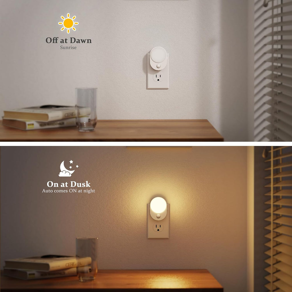 JandCase LED Motion Sensor Night Light, 2 Pack, Motion Activated Sensor Night Lights Plug into Wall, 3000K Warm White, Dimmable Nightlight…