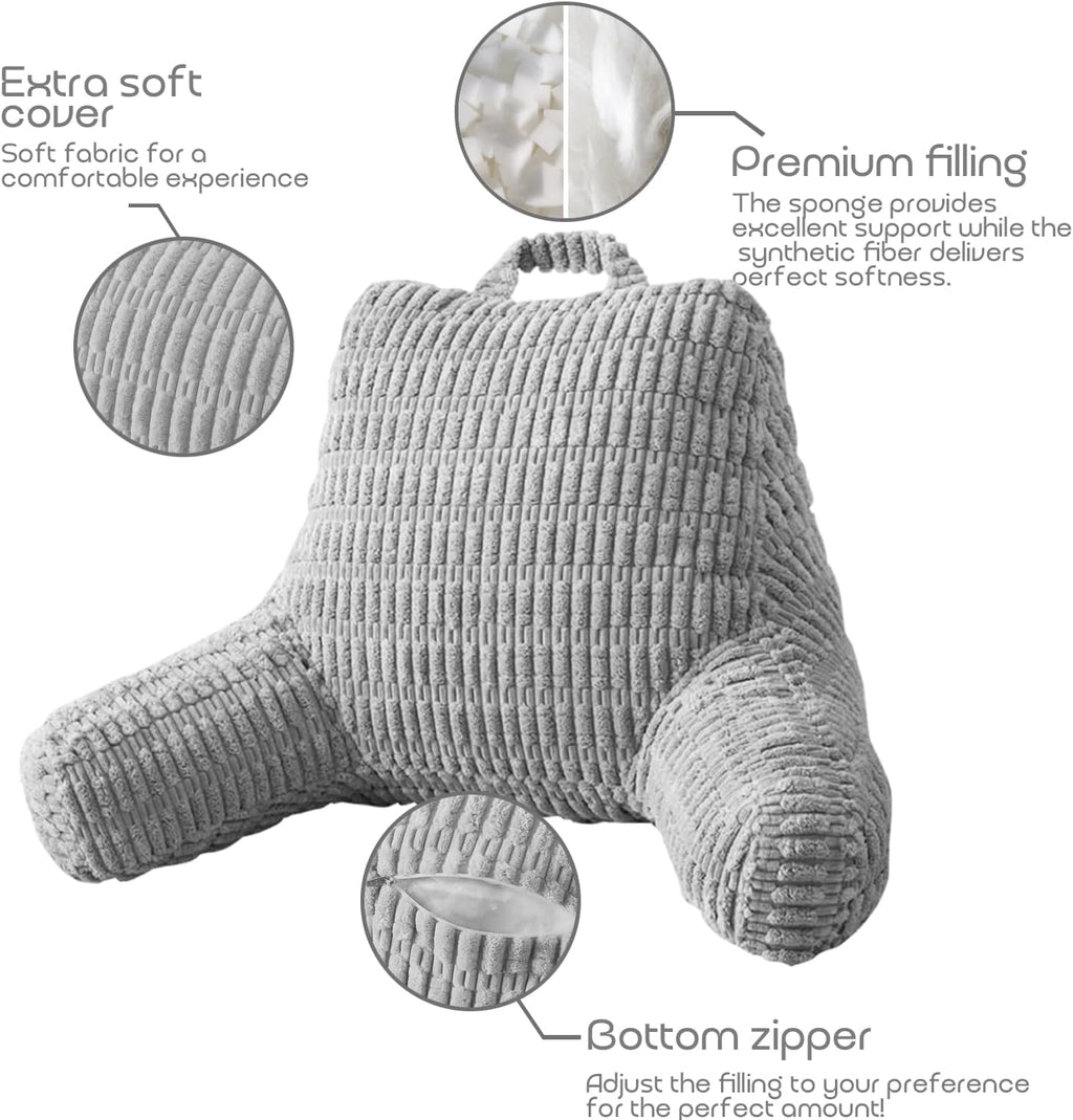 Reading Pillows for Sitting in Bed Adult, Back Rest Pillow for Sitting in Bed and Chair, Back Support Chair Pillow for Couch Support for…