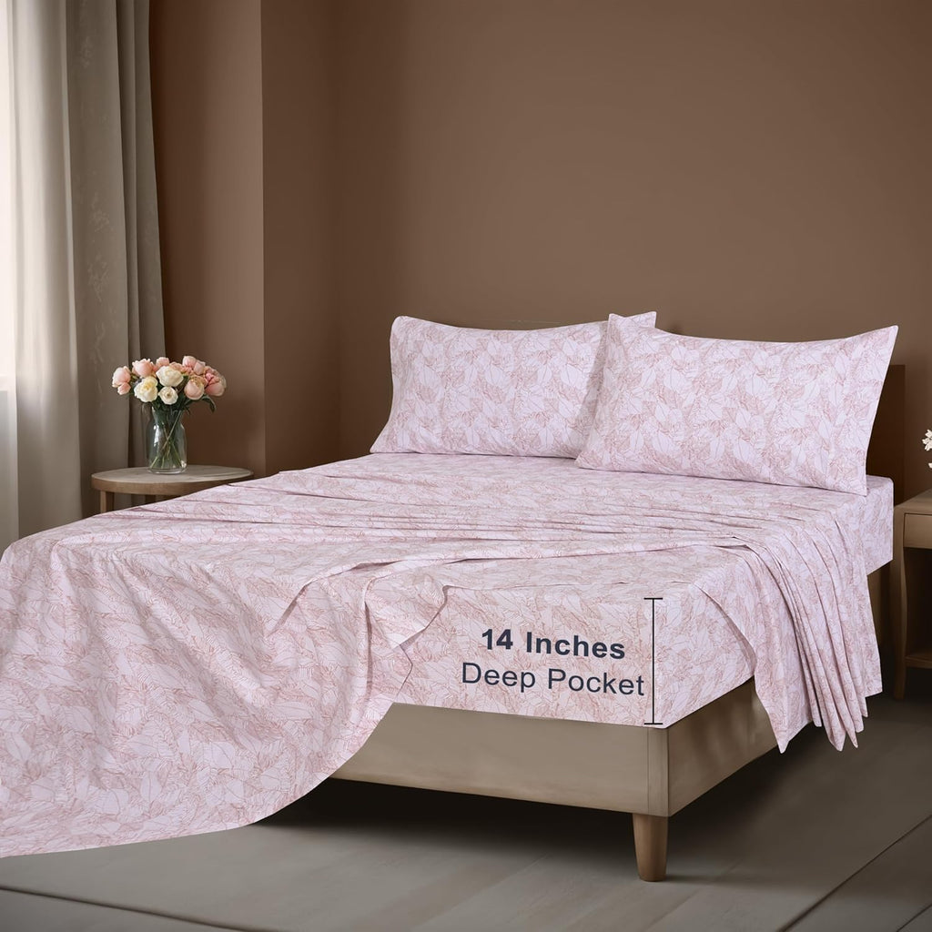 Zoyer 100% Cotton Sheets – California King Percale Bedding, Cooling & Breathable, Durable with a Crisp, Soft & Comfortable Feel, 14" Deep P…