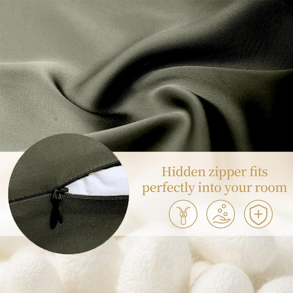 Mulberry Silk Pillowcase for Hair and Skin Queen Size 20"X 30" with Hidden Zipper, Softer Than Silk Pillow Cases Queen Smooth Cooling…