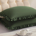 Aerlomi Ruffled Pillowcases, Queen Pillow Shams 20x30 Set of 2, Brushed Microfiber with Envelope Closure, Soft Wrinkle-Resistant, Ol…