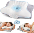 Ylekto Cervical Neck Pillow for, Ergonomic Pillow Side Sleeper Pillow for Sleeping, Contour Memory Foam Pillows with Cooling Pillowcase Or…
