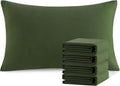 Ntbay Queen Pillowcase Set - 4 Pack Brushed Microfiber 20x30 Pillowcases - Soft, Wrinkle-Free, Fade-Resistant, Stain-Resistant, Olive Green…