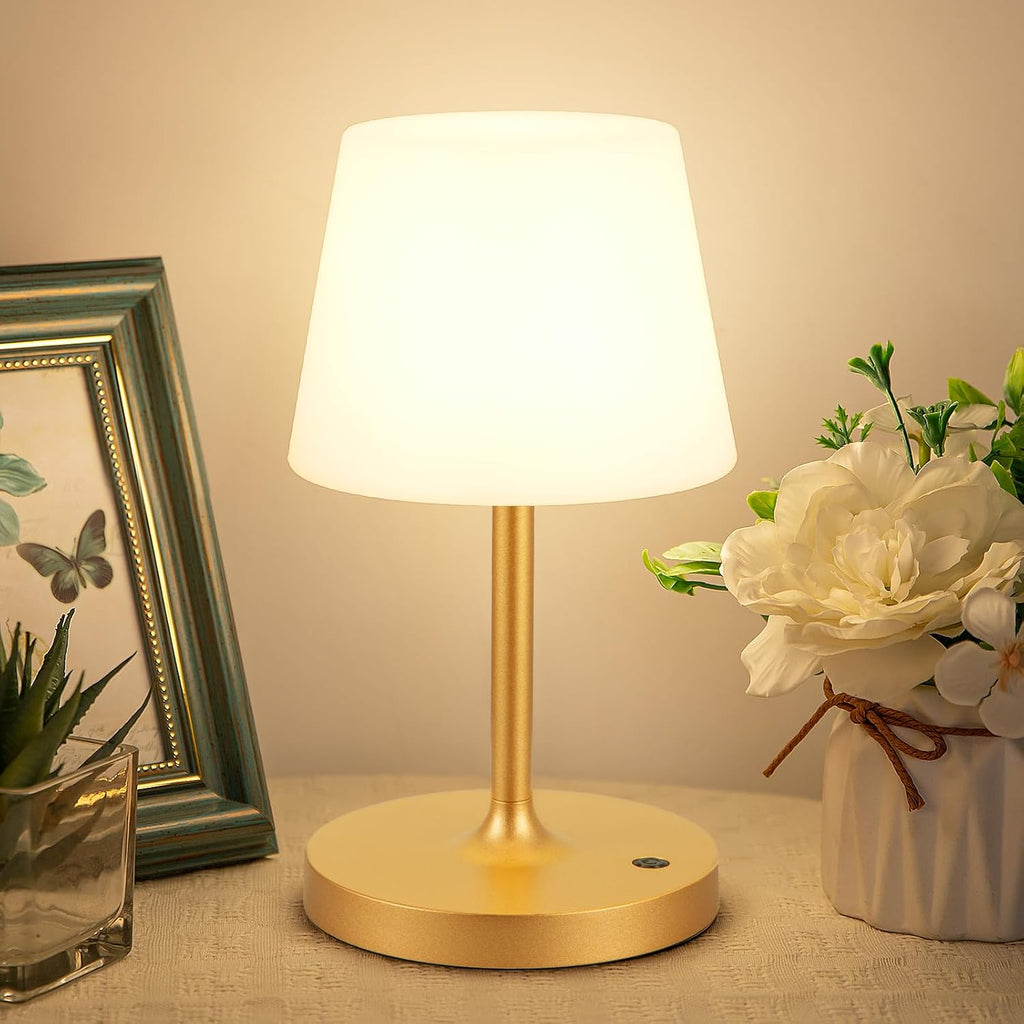 Kakanuo Gold Cordless Shower Lamp Waterproof, Rechargeable Cordless Lamp with 4000mAh Battery, Touch Dimmable Table Lamp for Outdoor…