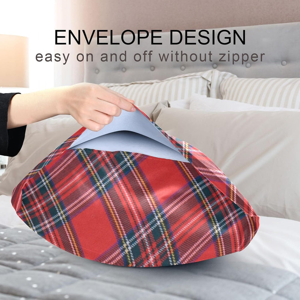 Stewart Tartan Plaid Pillow Covers Silk Pillowcase for Hair and Skin Soft and Smooth Cooling Satin Pillowcase Queen Size Pillow Case for…