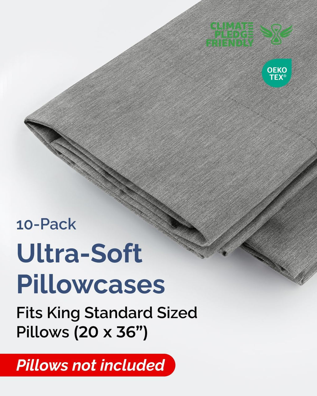 King Standard Pillow Cases Set of 10 - Ultra Soft Hotel Quality Pillowcase Covers - Comfy & Wrinkle Free - Shrink & Fade Resistant…