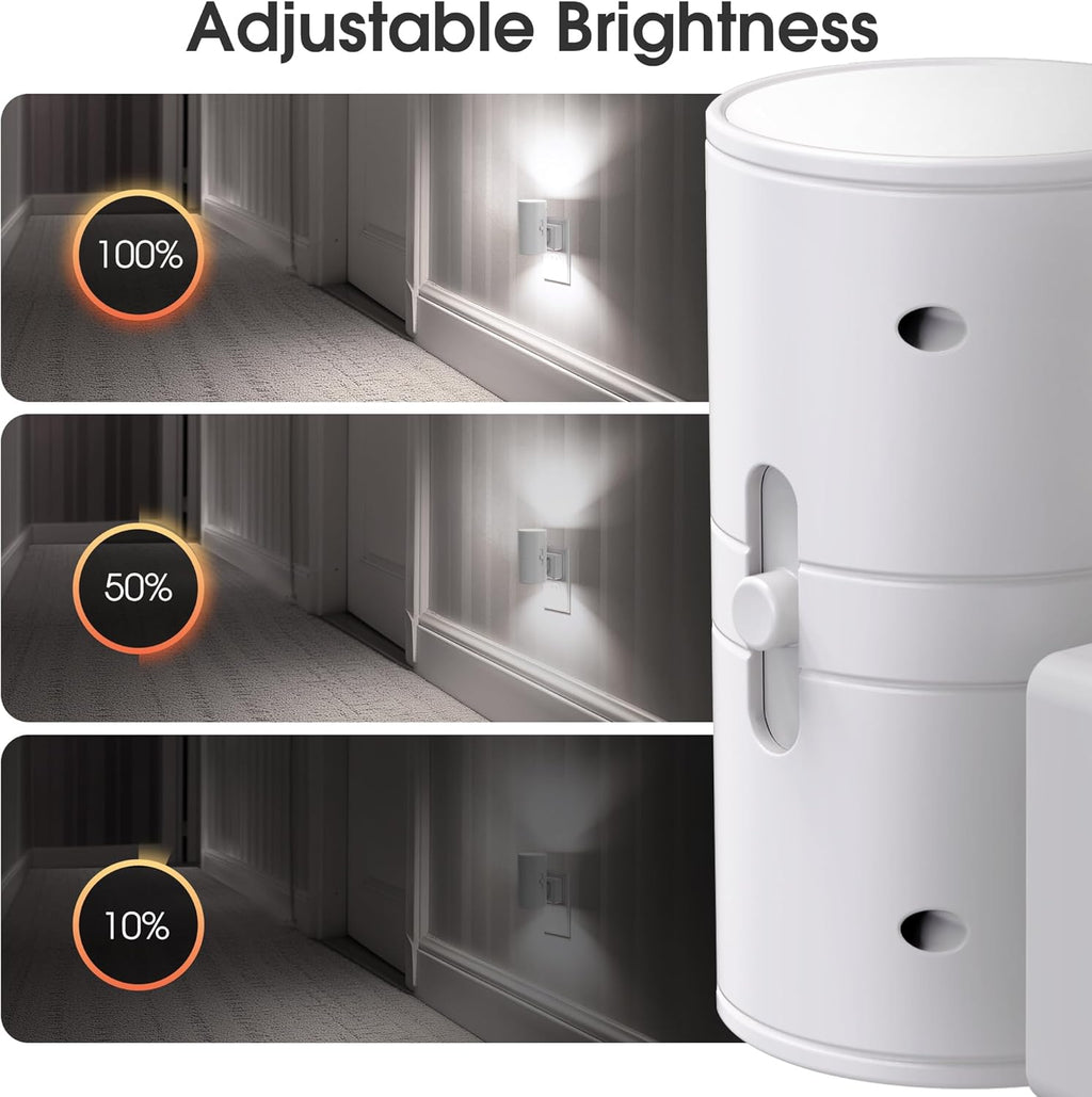 Briignite Night Lights Plug into Wall, Modern LED Night Light Plug in, Dusk to Dawn Sensor, 5000K Daylight, 0-100LM Adjustable…