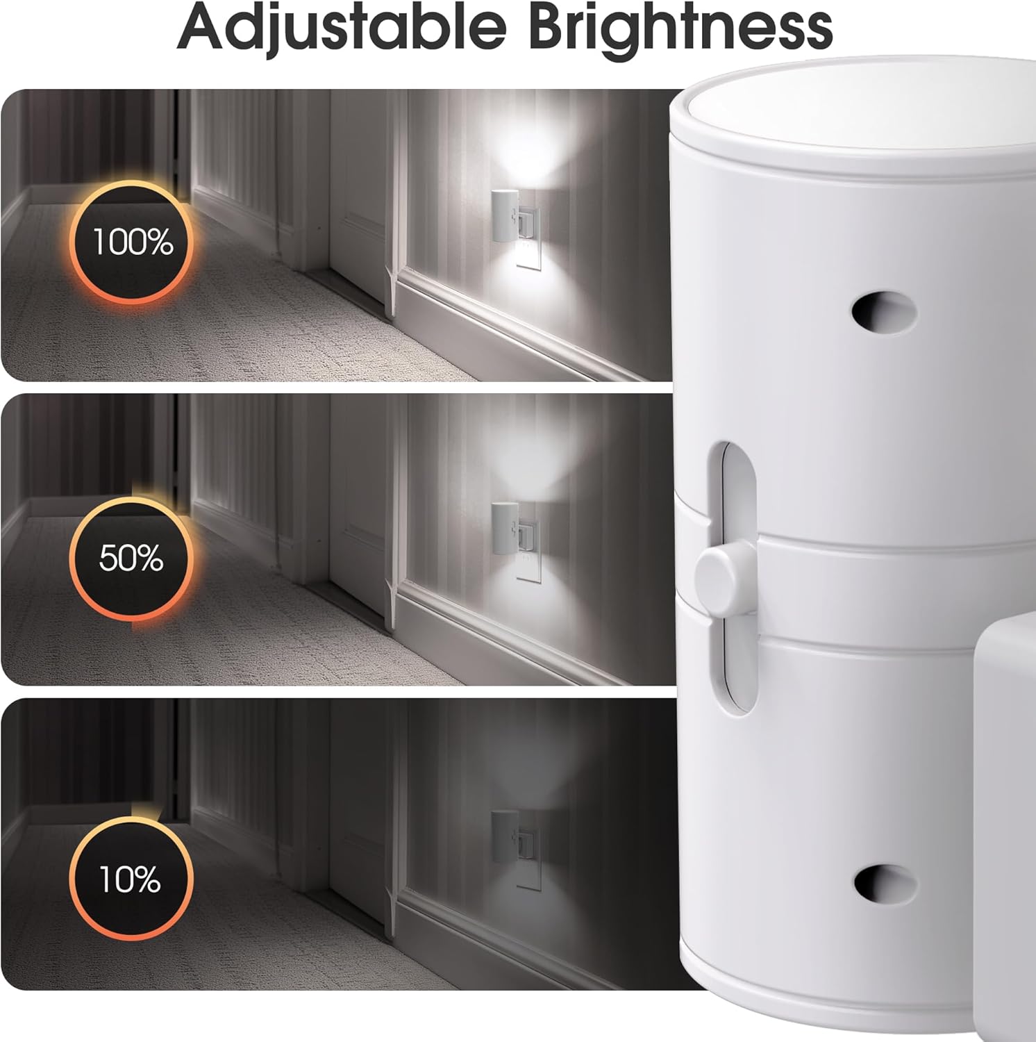 Briignite Night Lights Plug into Wall, Modern LED Night Light Plug in, Dusk to Dawn Sensor, 5000K Daylight, 0-100LM Adjustable…