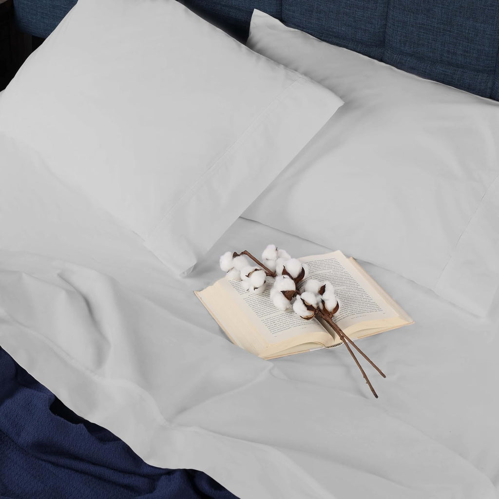 Superior Organic Cotton 300 Thread Count Fitted Sheet, Deep Pocket Fitted Sheet, Percale Weave, Cute Bedding Decor, Basic Bedsheets, Neutra…