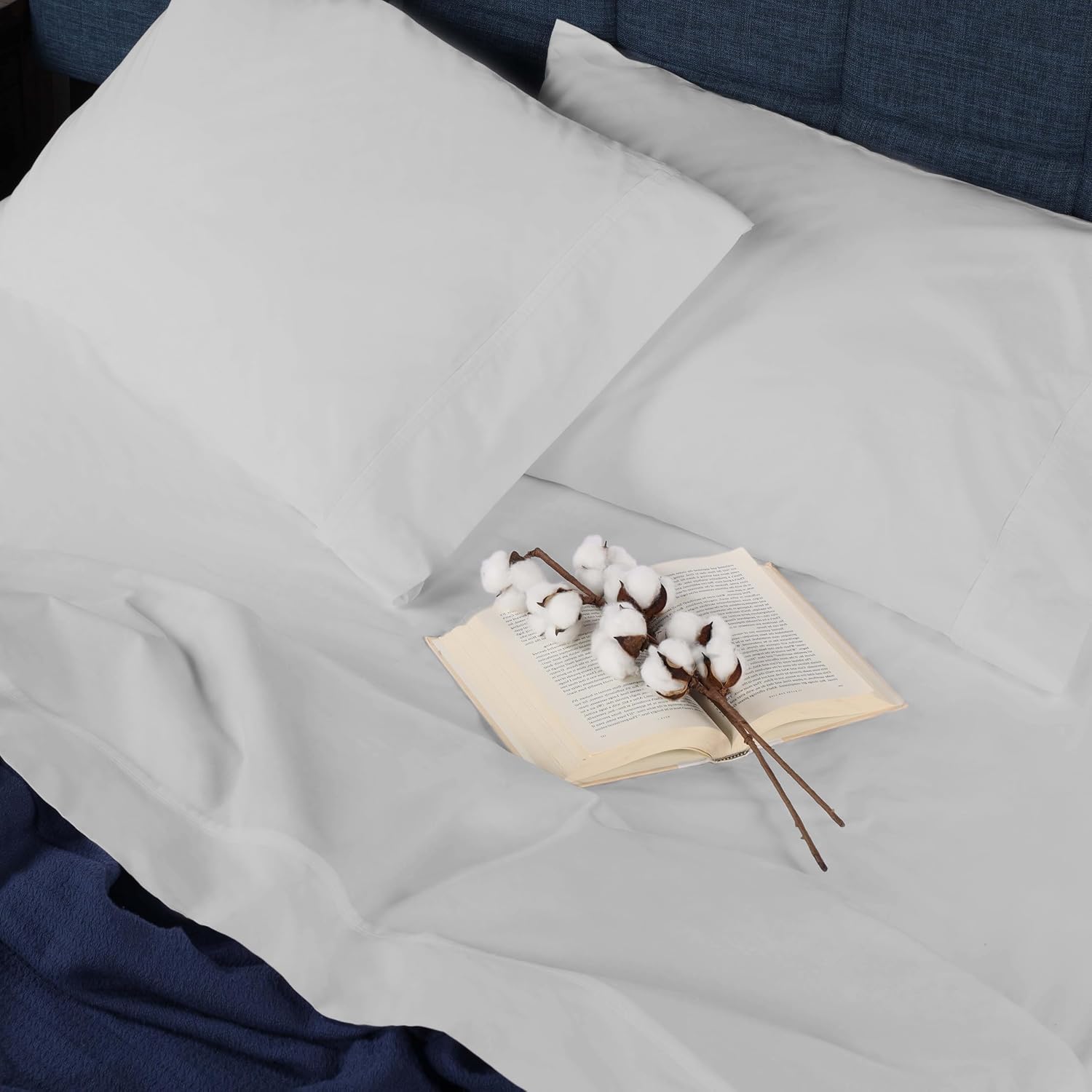Superior Organic Cotton 300 Thread Count Fitted Sheet, Deep Pocket Fitted Sheet, Percale Weave, Cute Bedding Decor, Basic Bedsheets, Neutra…