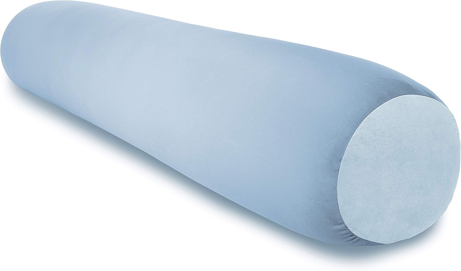 Deluxe Comfort Microbead Body Pillow (47" x 7") - Mooshi Squishy Soft - Prenatal Pregnancy Pillow, Light Blue