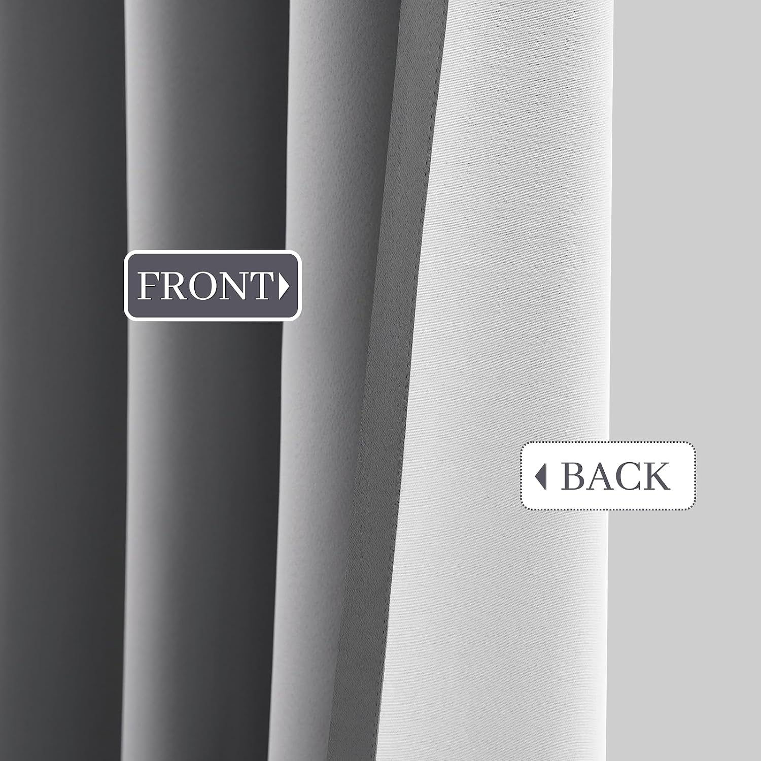 Yakamok Grey Room Darkening 100% Blackout Curtains Grommet Window Treatments with 2 Thick Layers-Gray Thermal Insulated Drapes Set of 2 Pan…