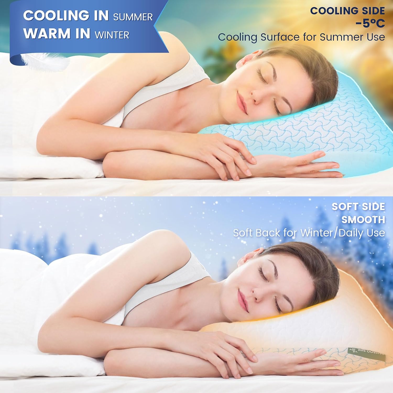 Supamodern SUPA MODERN Shredded Memory Foam Pillows Queen Size Set of 1, Cooling Bed Pillow for Sleeping for Hot Sleepers, Adjustable Pilll…