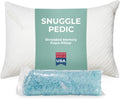 Snuggle-Pedic Adjustable Gel Cooling Pillow - Shredded Memory Foam Pillows for Side, Stomach & Back Sleepers - Keeps Shape - College Dorm…