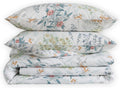 Puralens White Queen Floral Duvet Cover, Shabby Leaf Chic 100% Cotton Percale Duvet Cover Set with Zipper, Flower Patterned Farmhouse Toile…