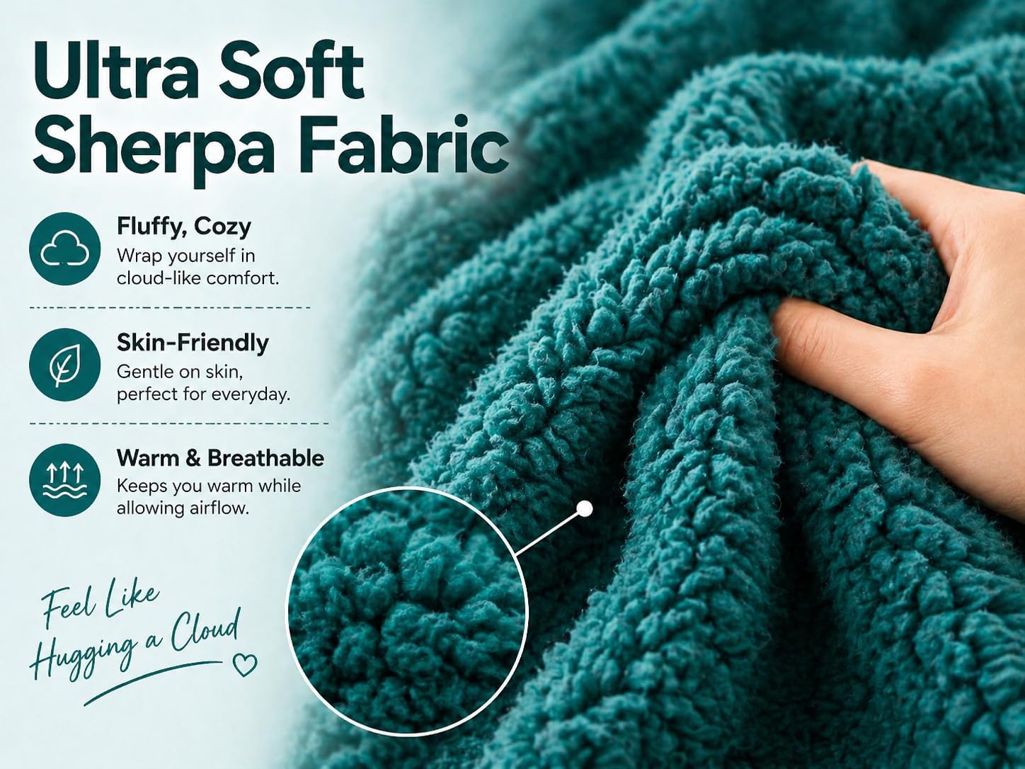 Reafort Ultra Soft Sherpa Euro Sham Pillow Cover 26" x 26", Plush Fluffy Decorative Cushion Cover with Zipper Closure, Cozy Faux Fur…