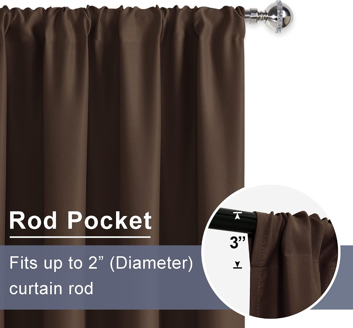 Jiuzhen Blackout Curtains for Bedroom - Thermal Insulated Room Darkening Noise Reducing, 52 x 84 Inch Length Curtains for Living Room, Set…