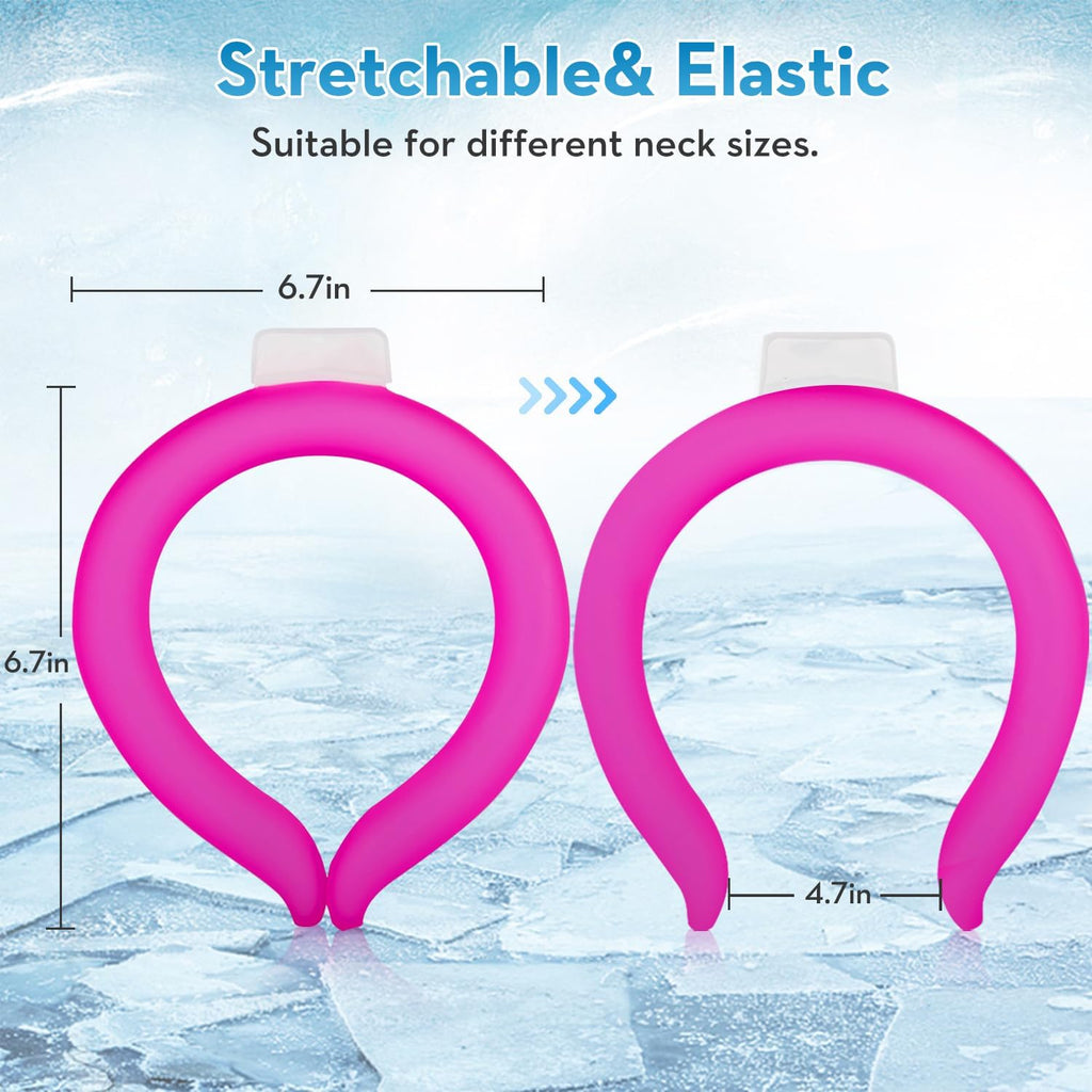 2PCS Neck Cooling Tube with Cold Insulated Bag, Reusable Ice Neck Cool Wearable Body Cooling Products for Summer Heat (Pink*2)