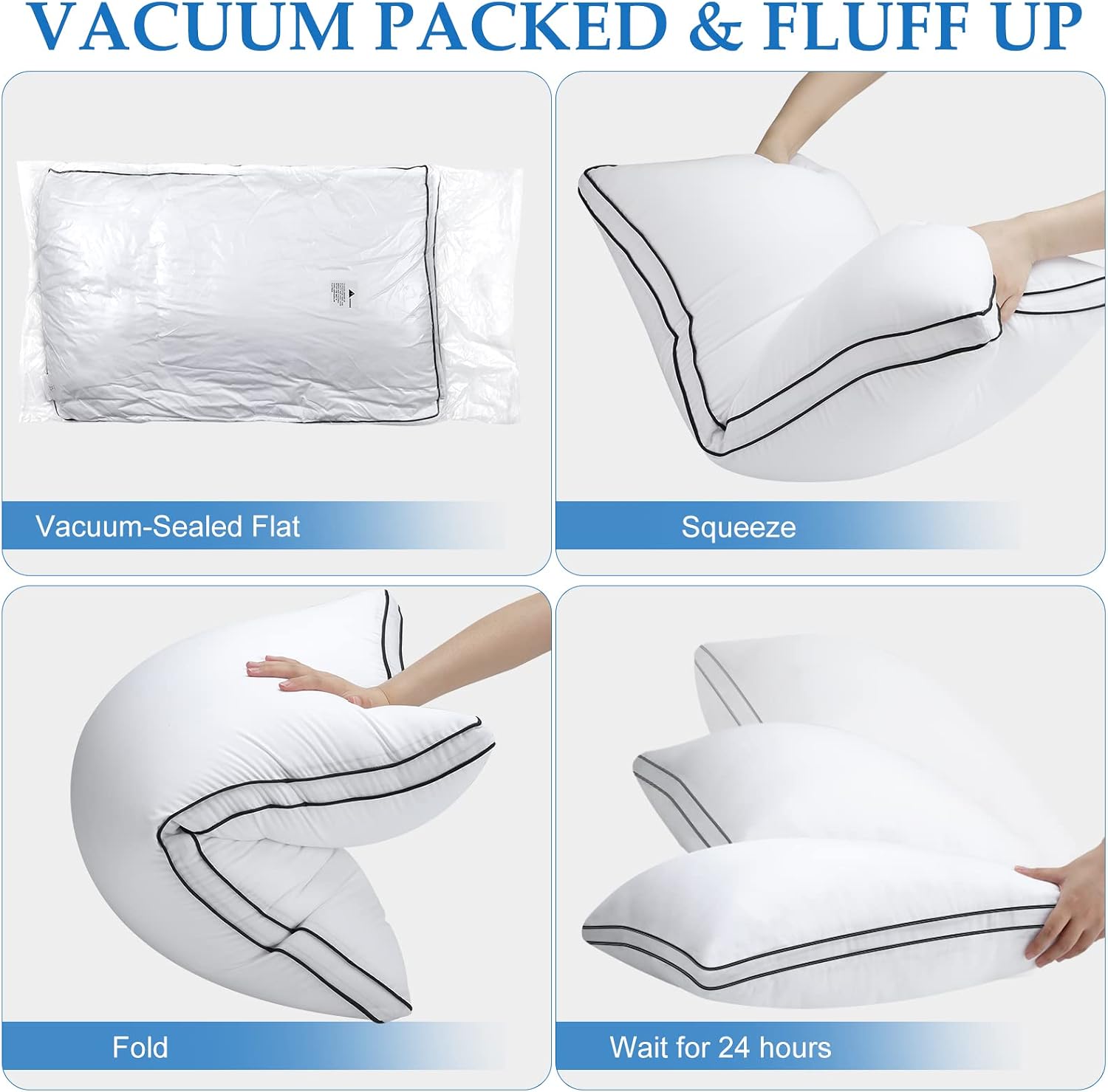 DolceLuna Pillows Queen Size Set of 2, Bed Pillows for Sleeping 2 Pack, Queen Pillows Down Alternative Hotel Luxury Pillow for Side and Bac…