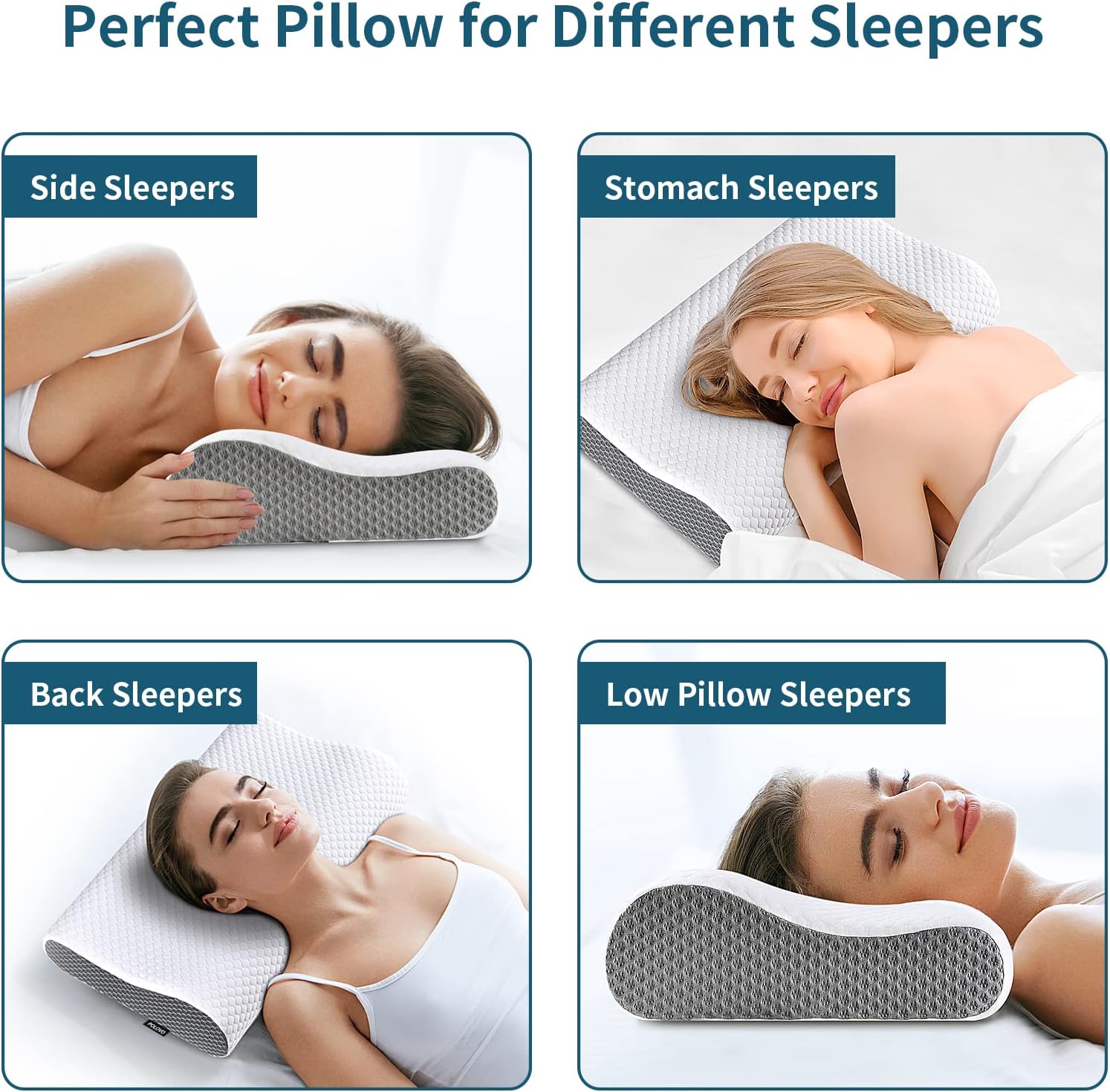 Polovo Neck Pillow Memory Foam for Bed Pillow for Sleeping, Ergonomic Orthopedic Cervical for Neck and Shoulder Pain, Side Back Stomach Sle…