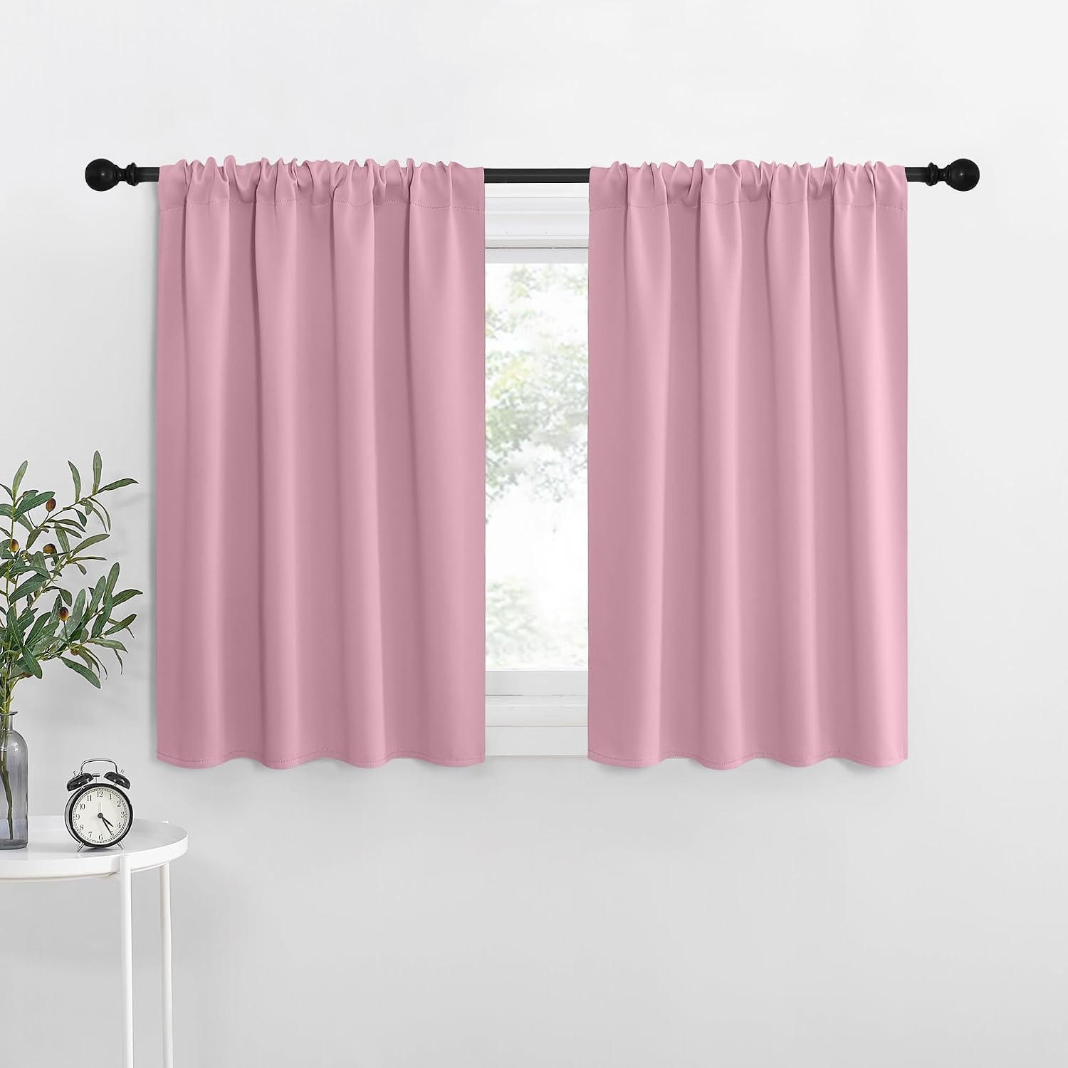 NICETOWN 2 Panels Blackout Curtains, Rod Pocket Thermal Insulated Drapes for Kitchen, Heavy Duty Small Window Treatment for Dorm Room…