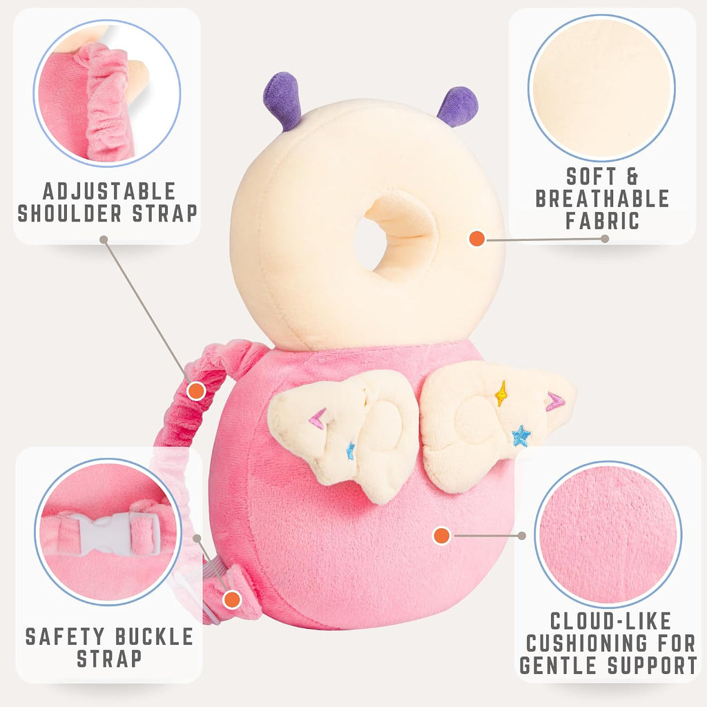 Baby Head Protector Backpack (9 to 24 Months) - Cute Head Guard Pillow with Knee Pads and Socks, Baby Shower Gift, Baby Safety Set…