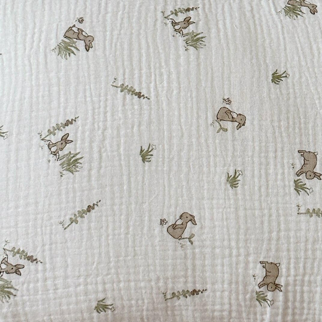 BuLuTu Muslin Toddler Pillowcase for Toddler Bed, Soft Breathable Standard Size Pillow Cover 20"x26", Animal Gray Bunny Toddler Pillow…