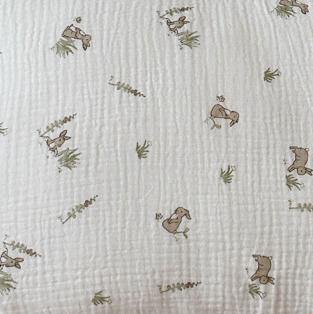 BuLuTu Muslin Toddler Pillowcase for Toddler Bed, Soft Breathable Standard Size Pillow Cover 20"x26", Animal Gray Bunny Toddler Pillow…