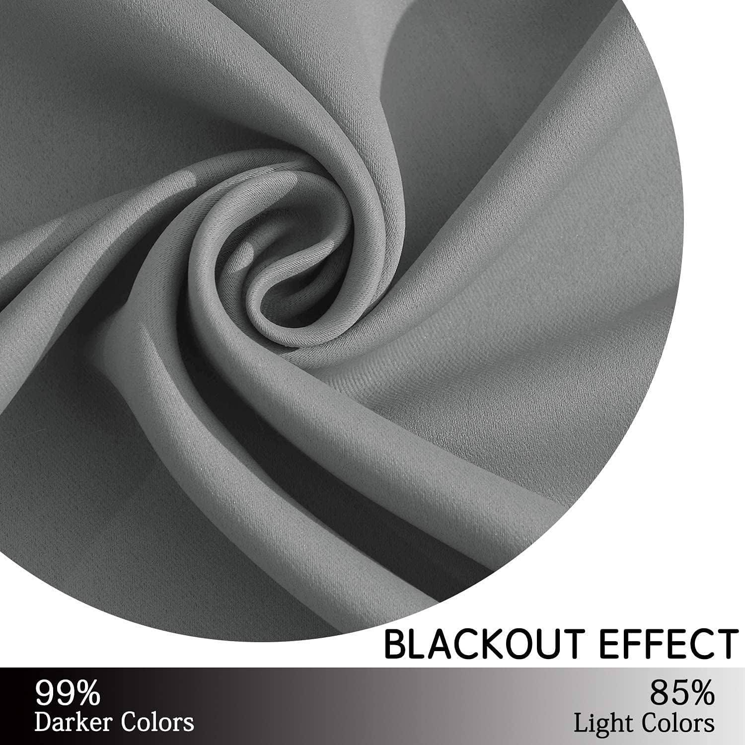 Yakamok 84 Inch Length Grey Blackout Curtains for Bedroom, Thermal Insulated Room Darkening Grommet Top Window Drapes for Living Room,42W…