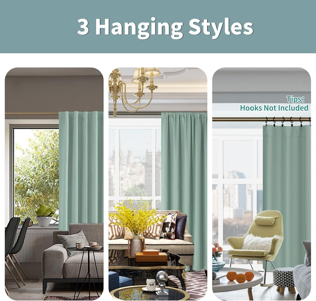 BGment Blackout Curtains with Thermal Insulation Liner Curtains 84 Inches Long, Rod Pocket and Back Tab Double Layer Room Darkening…