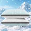 Baskbed Cooling Pillows Standard Size Set of 2, Shredded Memory Foam Pillows 2 Pack, Bed Pillow for Hot Sleepers Adjustable Firm Pillow for…