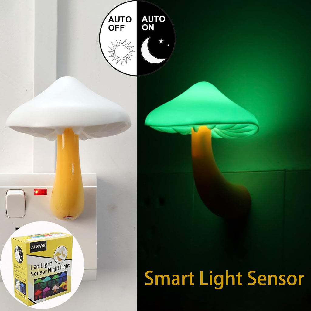 AUSAYE 5 Pack Sensor LED Night Lights Plug in Wall Lamp Mushroom Night Light for Adults Kids NightLight for…