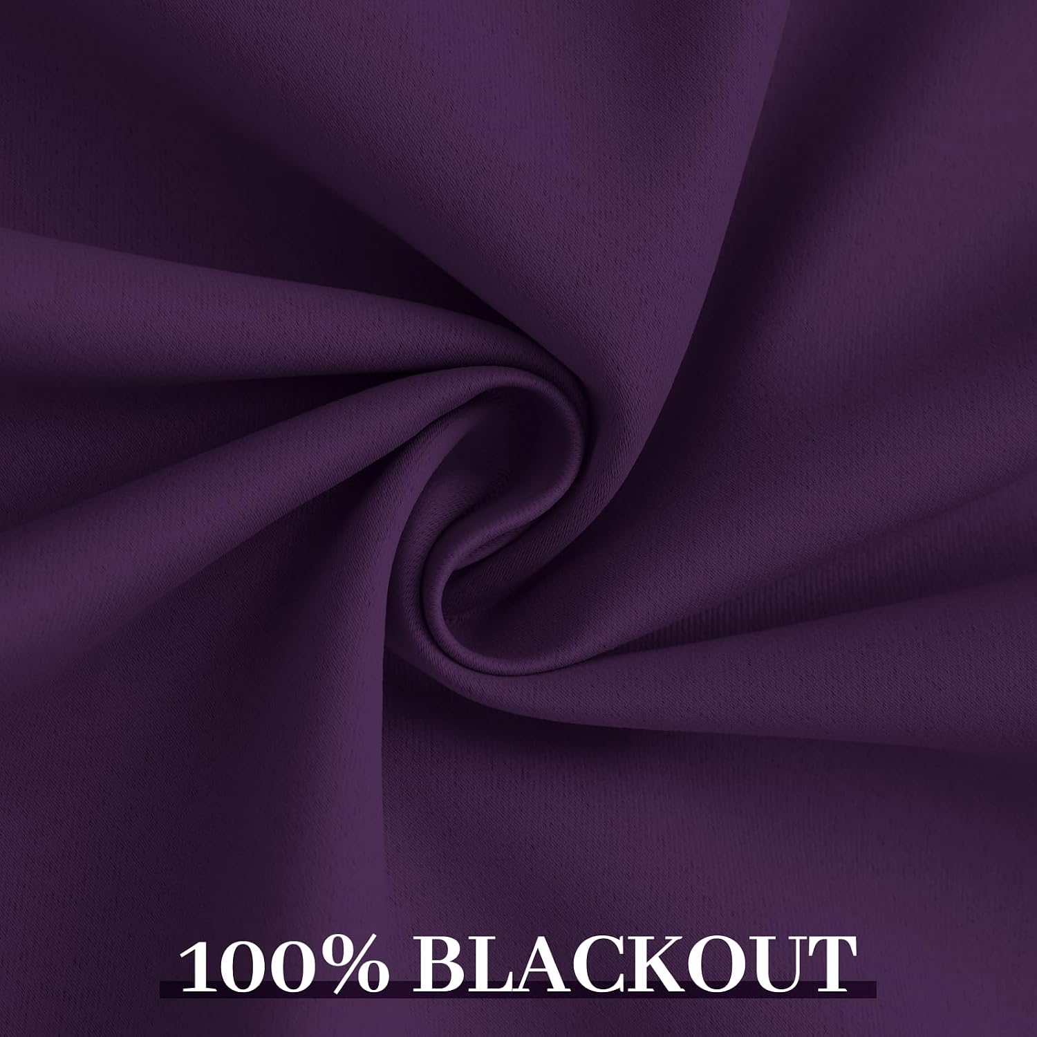 Yakamok Room Darkening 100% Blackout Curtains Grommet Window Treatments with 2 Thick Layers-Purple Thermal Insulated Drapes Set of 2 Panels…