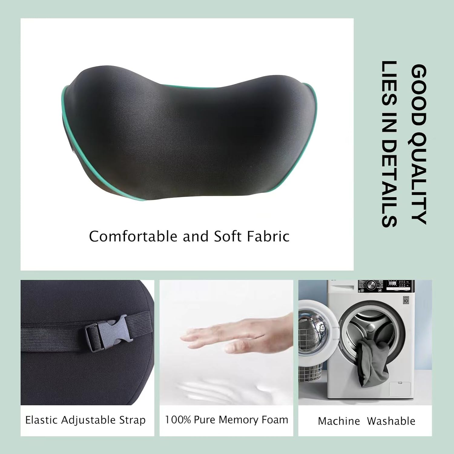 Really Soft Car Headrest Pillow, Car Pillow for Driving with Adjustable Strap, 100% Memory Foam Neck Pillow, Breathable Removable Cover &…