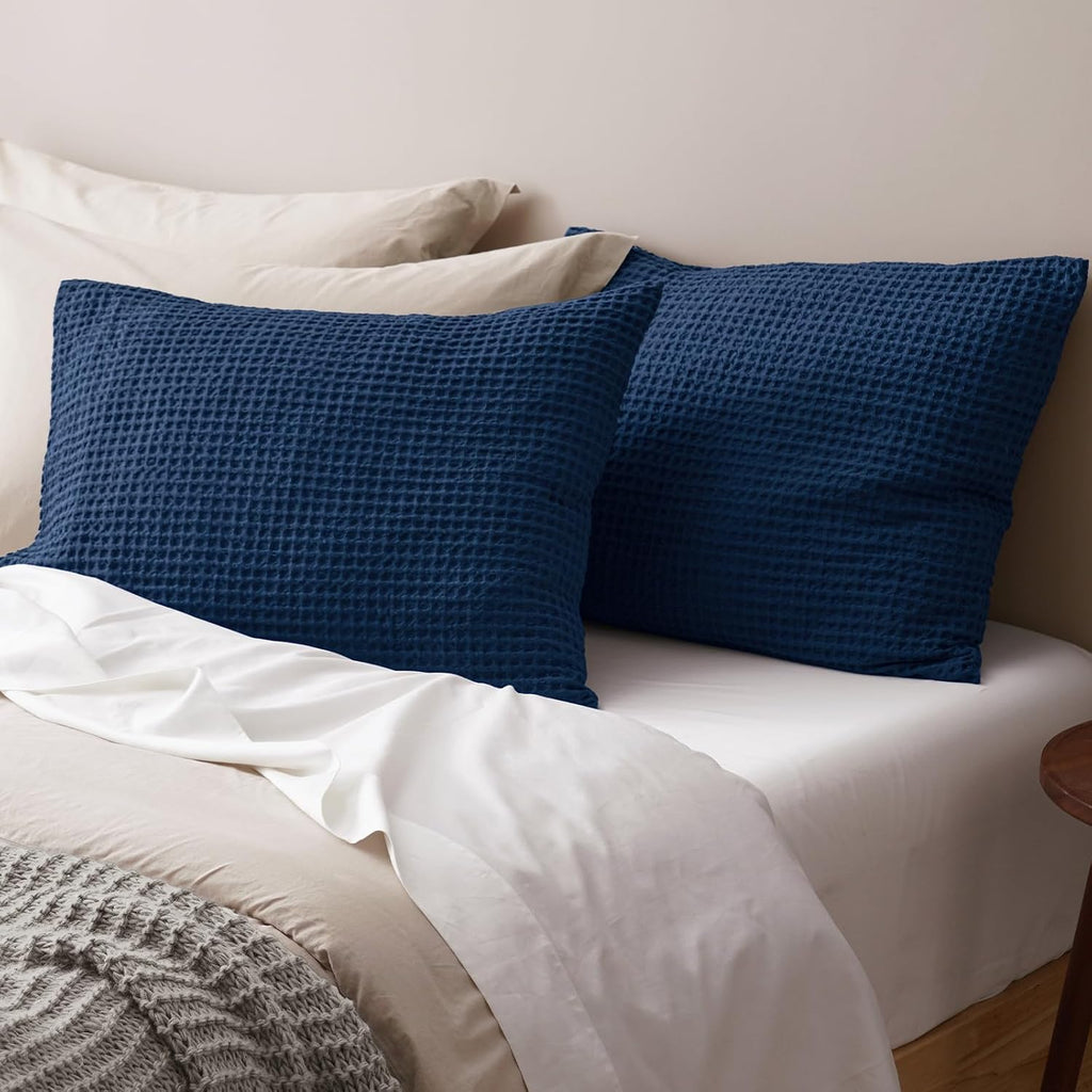 Phf Ultra Soft Waffle Weave Pillow Shams King Size, No Insert, 2 Pack 20" x 36" Pillowcases, Breathable & Skin-Friendly Pillow Cases, Stylis…