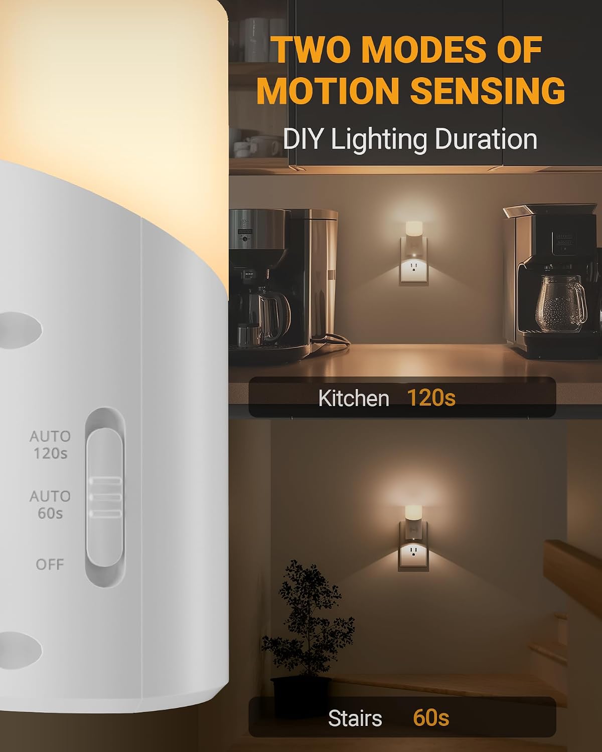 Lyridz LED Plug-in Night Light with 360° Motion Sensor, 1-150 Lumens Dimmable Nightlights Indoor for Bathroom, Bedroom, Hallway, Stairs…