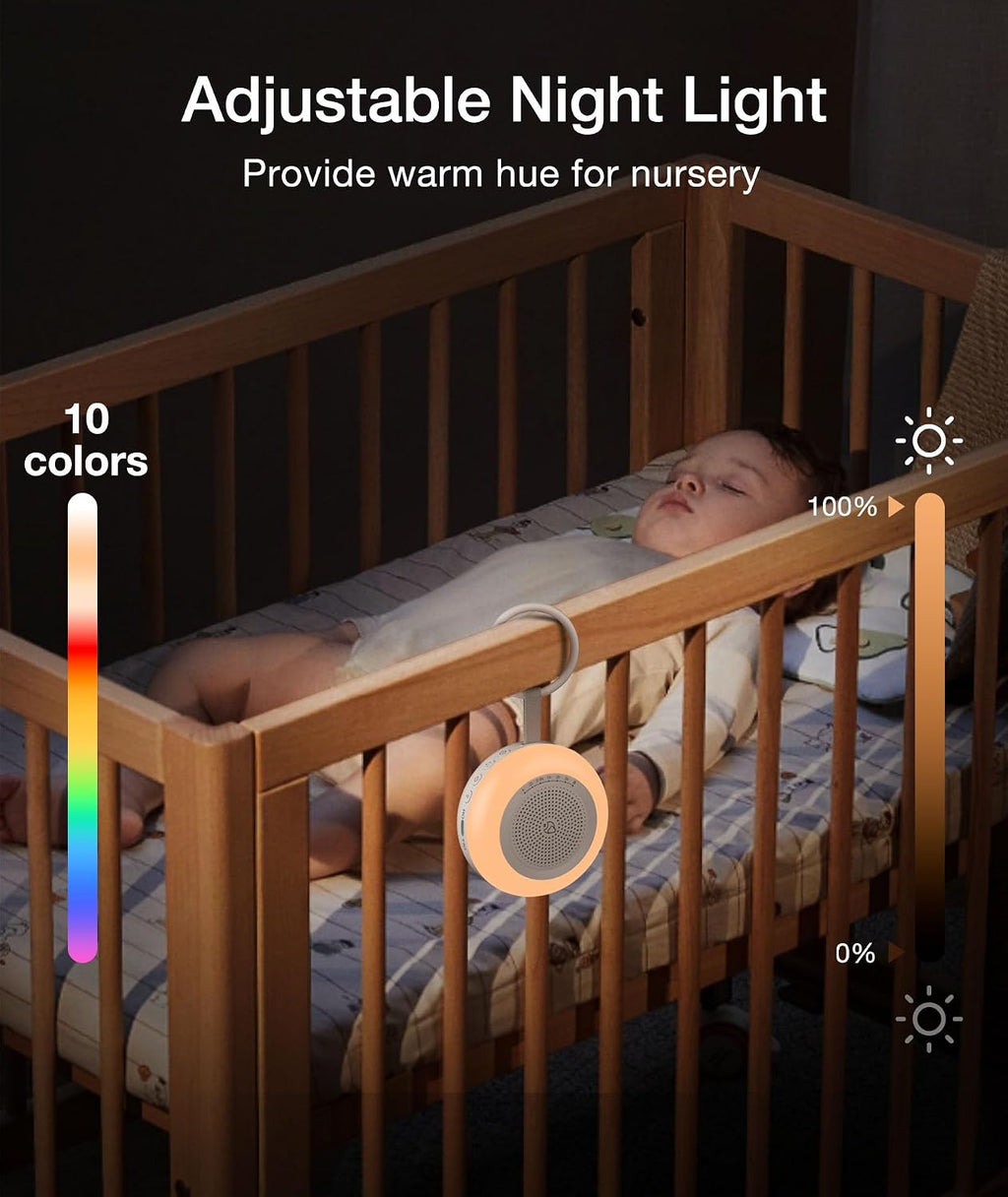 Portable Sound Machine for Baby, LEICEX White Noise Machine,33 Soothing Sound 10 Colors Night Light Sleep Machine for Baby Kids, Timer and…