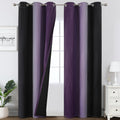 Estelartextiler Estelar Textiler Purple and Black Blackout Curtains for Living Room, Full Room Darkening Ombre Curtains for Bedroom, Therma…