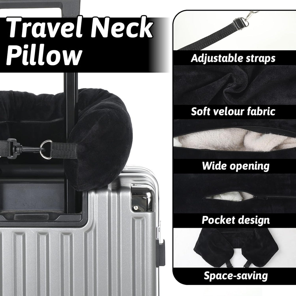 Stuffable Neck Pillow for Travel Adjustable Stuffable Neck Pillow for Airplanes Pillows Stuffed with Clothes Storage No Filler Storage…