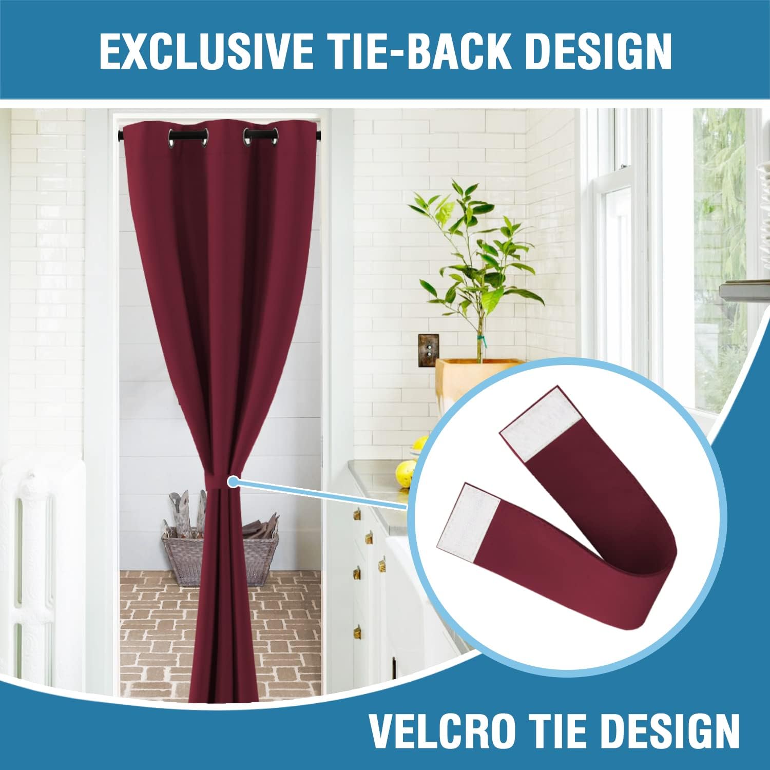 H.VERSAILTEX Christmas Doorway Curtain Blackout Door Curtain Room Divider Window Treatment Curtain for Bedroom Thermal Insulate…