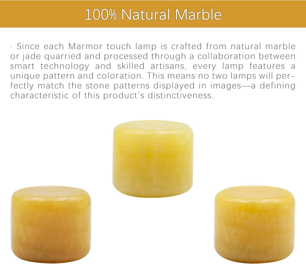 Marmor Marble Lamp Night Light Pat Lamp Touch Bedside Table Lamp for Bedroom Type-C Rechargeable Small Desk Bedside Small Lamps Eye Caring…