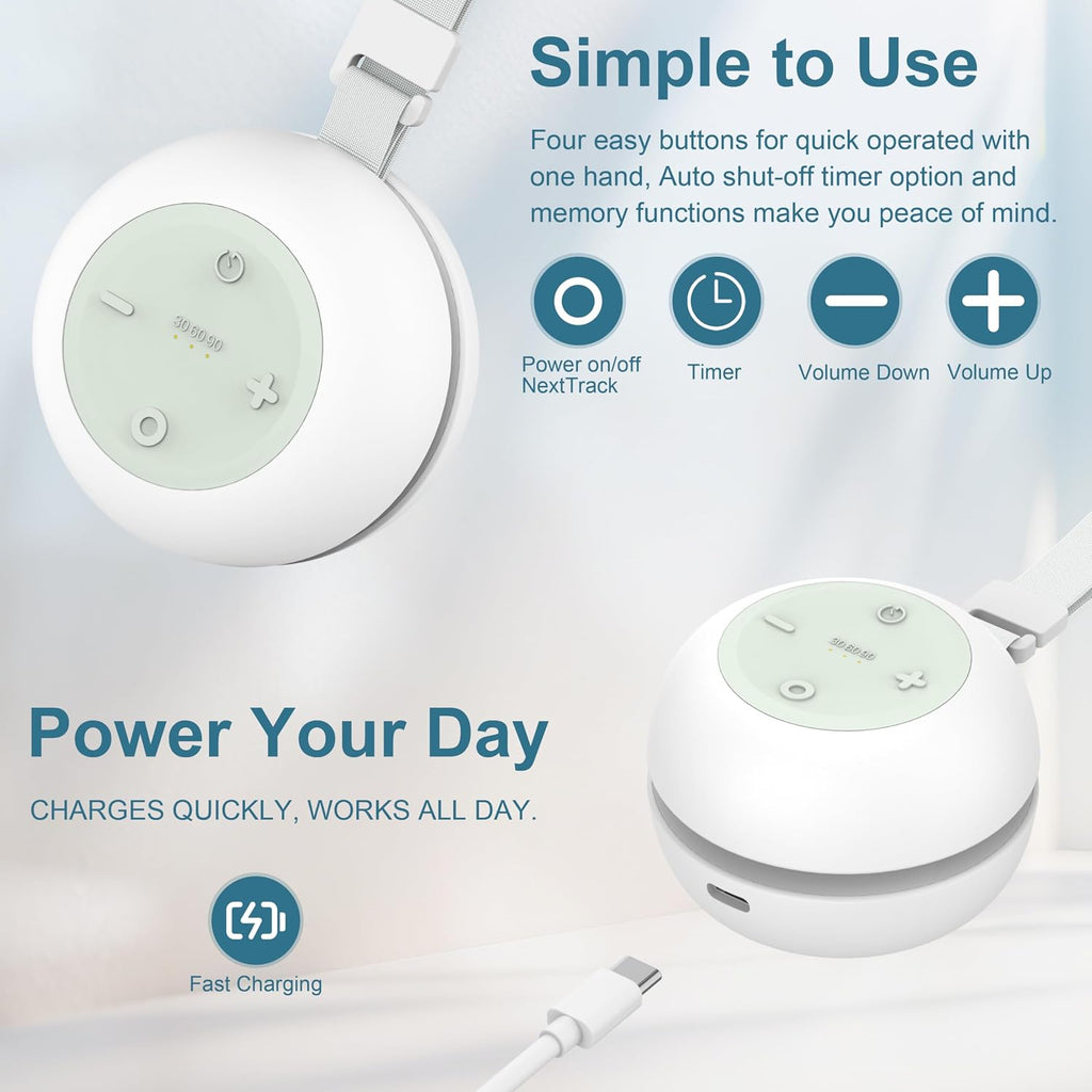 Wobrikosee Portable Sound Machine for Baby Kids Adults, USB Rechargeable White Noise Machine with Timer Function,18 Smooth Sounds, 256-Colo…