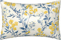 Imitation Silk Pillowcase for Hair and Skin Blue Leaves Bright Yellow Flowers 1 Pack Satin Queen Pillowcase with Hidden Zipper Cooling…