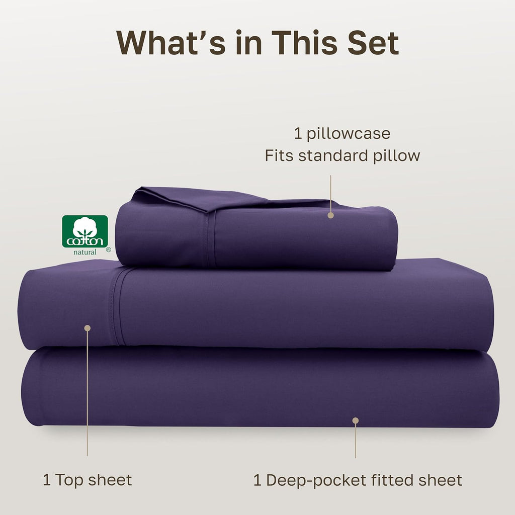 CaliforniaDesignDen California Design Den Soft Twin XL 100% Cotton Sheet Sets, 400 Thread Count Good Housekeeping Award Winner, Silky Smoot…