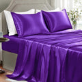 Golal Satin Sheets California King Size - 4 Pieces Luxury Silky Soft Bed Sheets, Wrinkle-Free Dark Purple Satin Silk Sheet Set with 1 Deep…