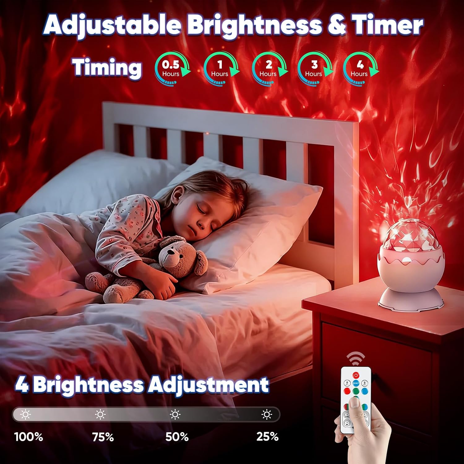 UweSmartLightingHouse Red Night Light, 2-in-1 Galaxy Projector, Light relaxation Lamp, Light Projector, 670nm Red Light for Bedroom, Gift…